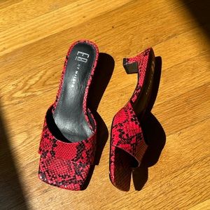 E8 by Miista Red Mule Sandals